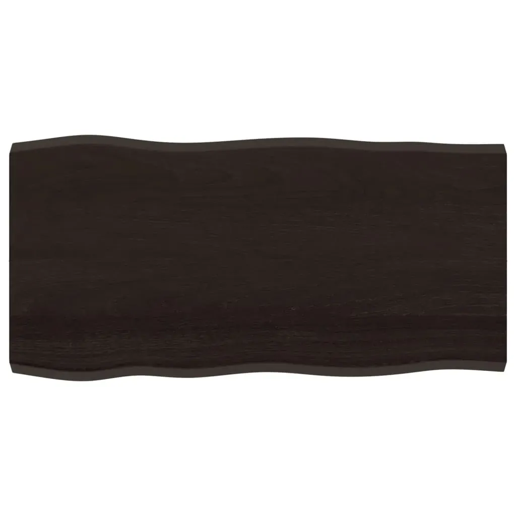 Table Top Dark Brown 100x50x(2-4) cm Treated Solid Wood Live Edge Price