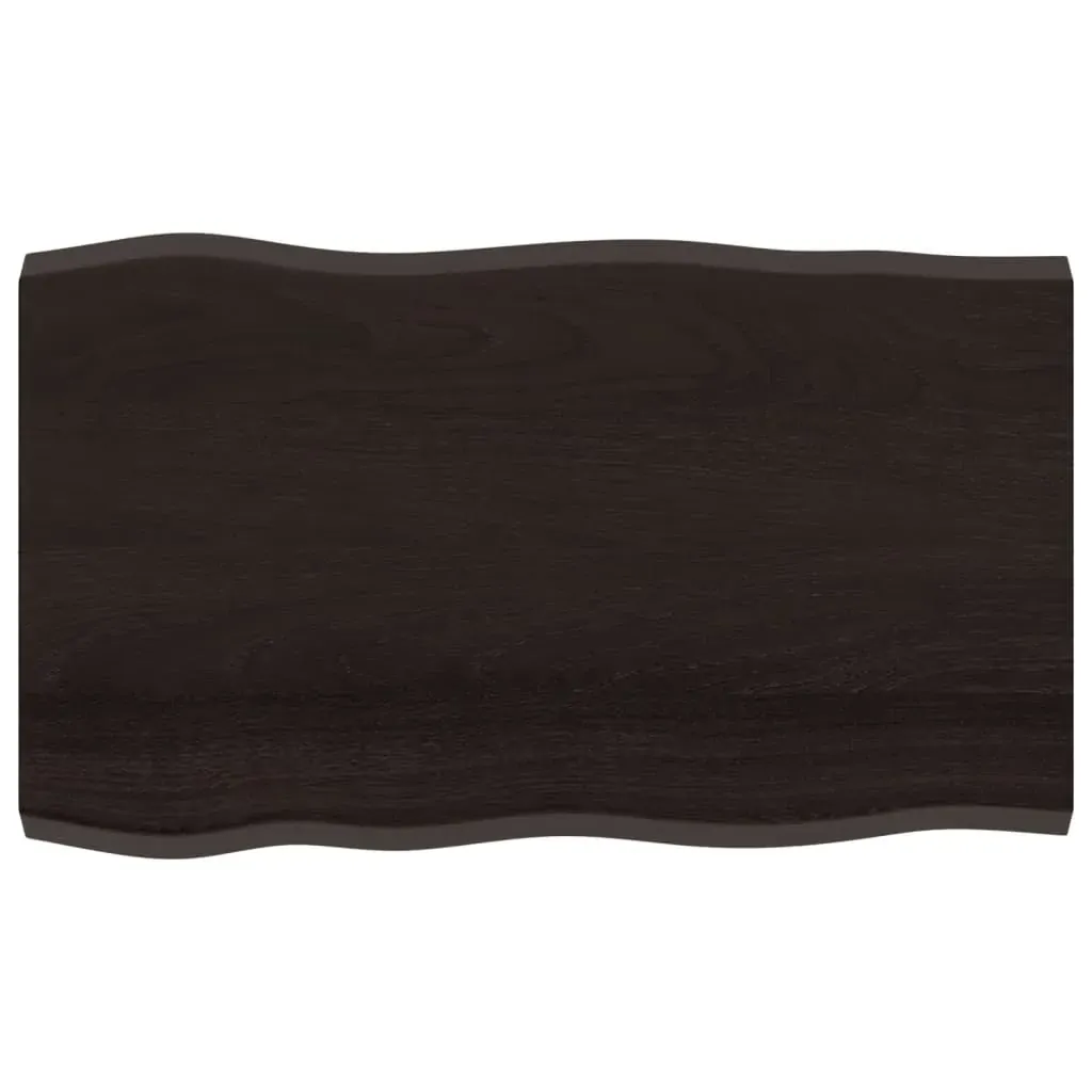 Table Top Dark Brown 100x60x(2-4) cm Treated Solid Wood Live Edge Price