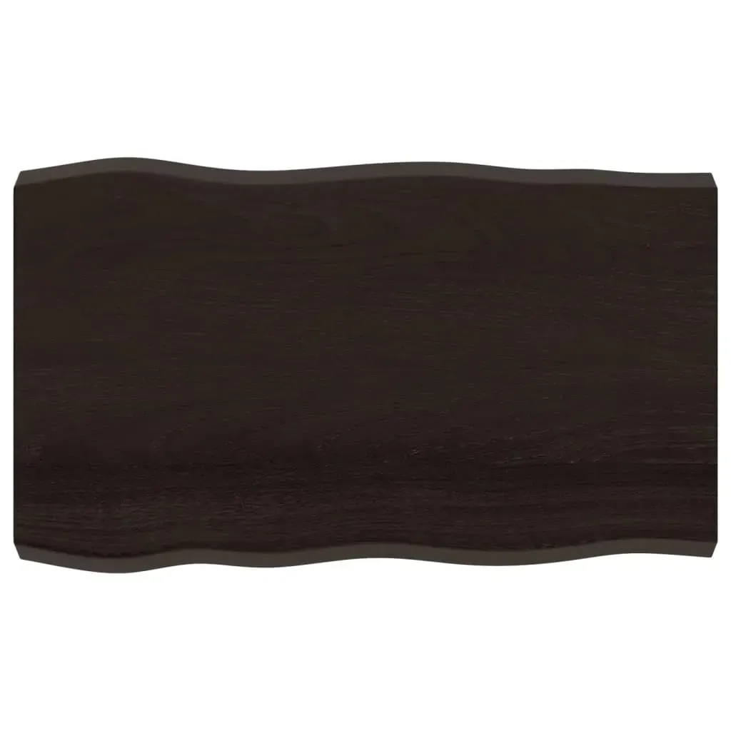 Table Top Dark Brown 100x60x(2-6) cm Treated Solid Wood Live Edge Price