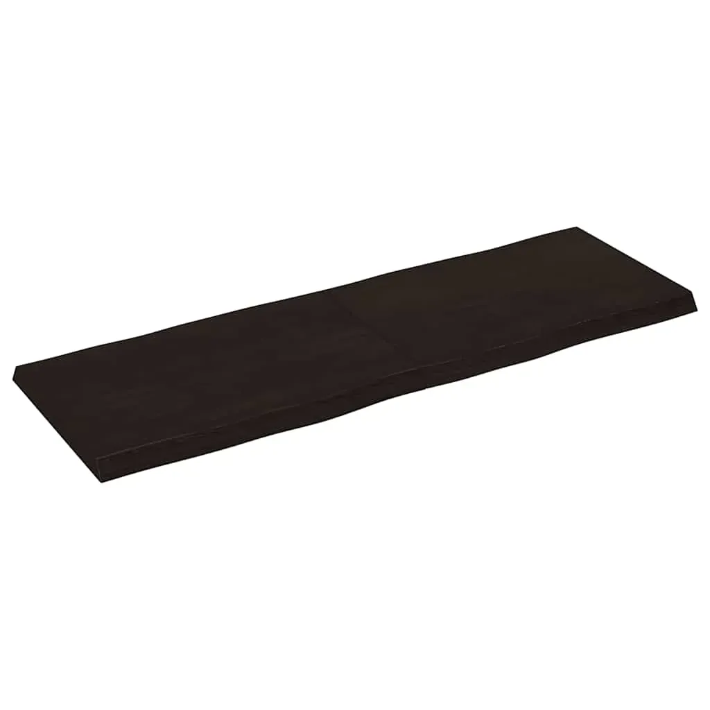 Table Top Dark Brown 120x40x(2-4) cm Treated Solid Wood Live Edge Price