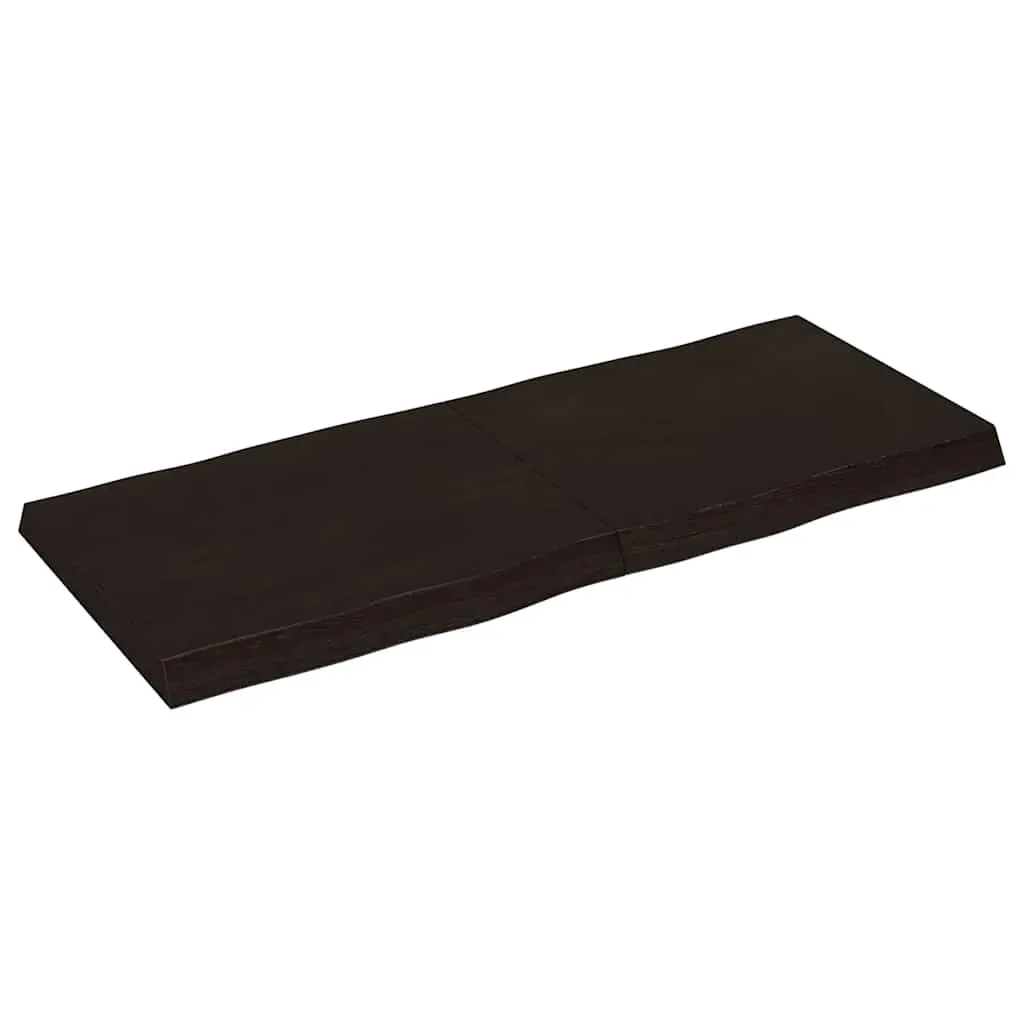 Table Top Dark Brown 120x50x(2-6) cm Treated Solid Wood Live Edge Price