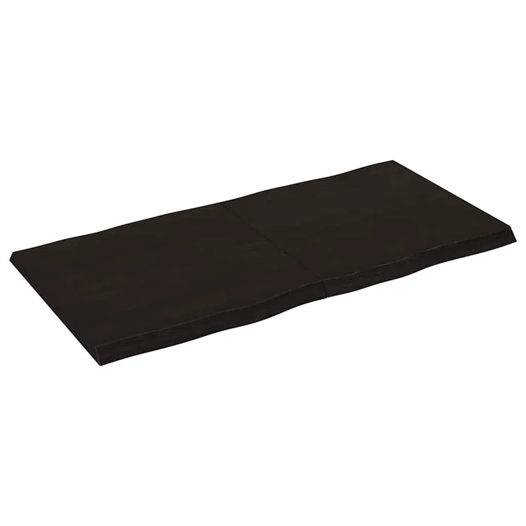 Table Top Dark Brown 120x60x(2-4) cm Treated Solid Wood Live Edge Price