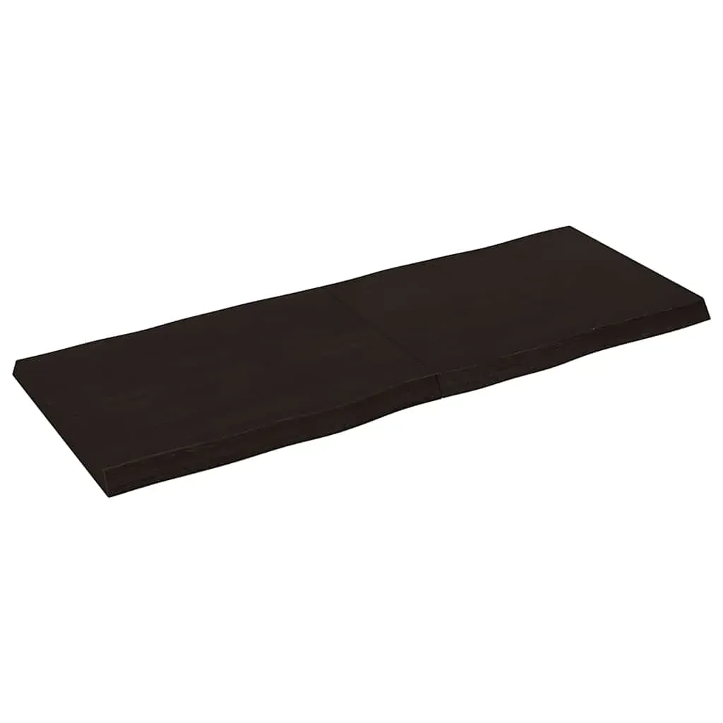 Table Top Dark Brown 140x50x(2-4) cm Treated Solid Wood Live Edge Price