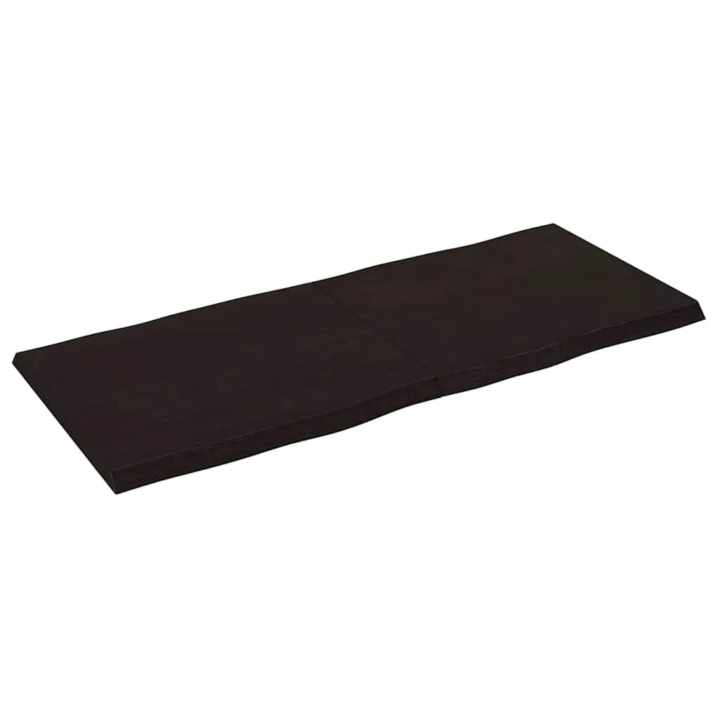 Table Top Dark Brown 140x60x(2-4) cm Treated Solid Wood Live Edge Price