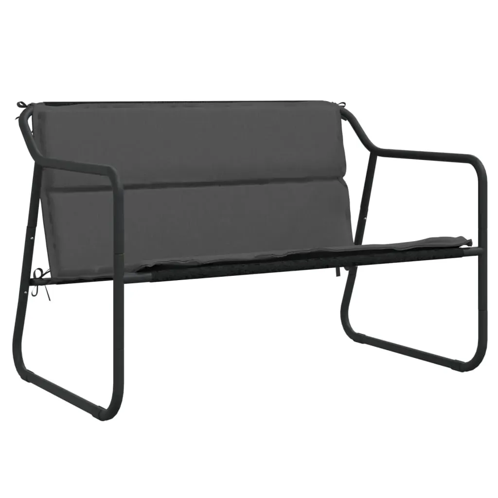 2-Seater Garden Bench with Cushion Anthracite Steel Price