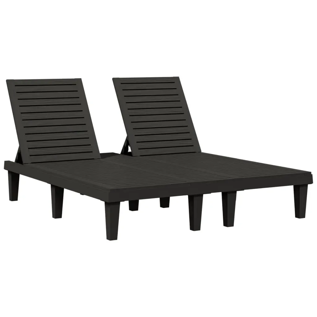 Double Sun Lounger Black 155x138x83 cm Polypropylene Price