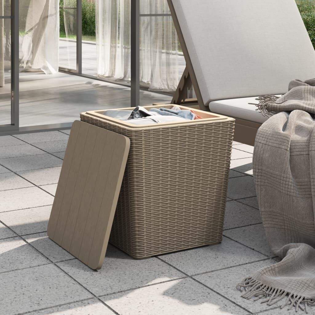 Garden Table with Removable Lid Light Brown Polypropylene Price