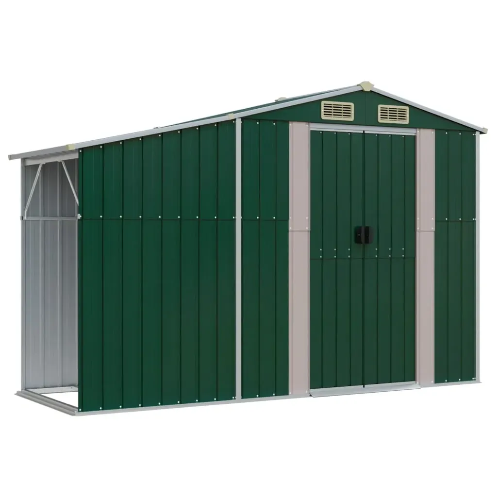Garden Shed Green 277x93x179 cm Galvanised Steel Price