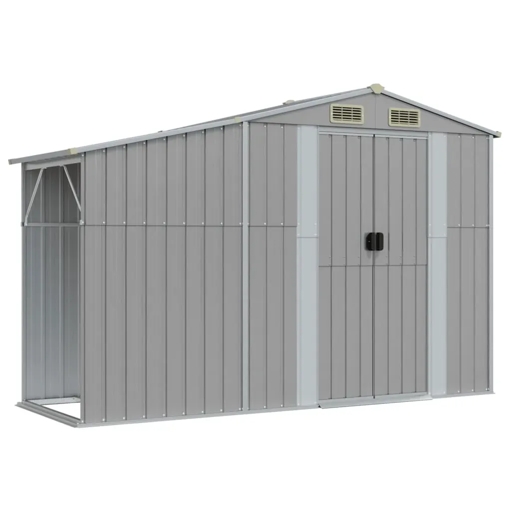 Garden Shed Grey 277x93x179 cm Galvanised Steel Price