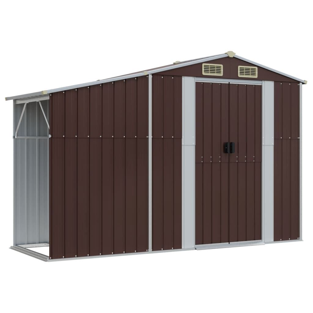 Garden Shed Brown 277x93x179 cm Galvanised Steel Price