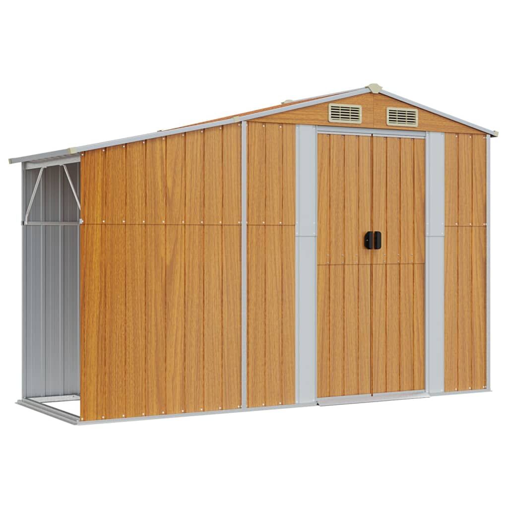 Garden Shed Brown 277x93x179 cm Galvanised Steel Price