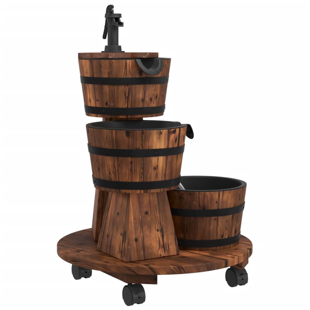 Wheeled Water Fountain with Pump 55x55x80 cm Solid Wood Fir Price