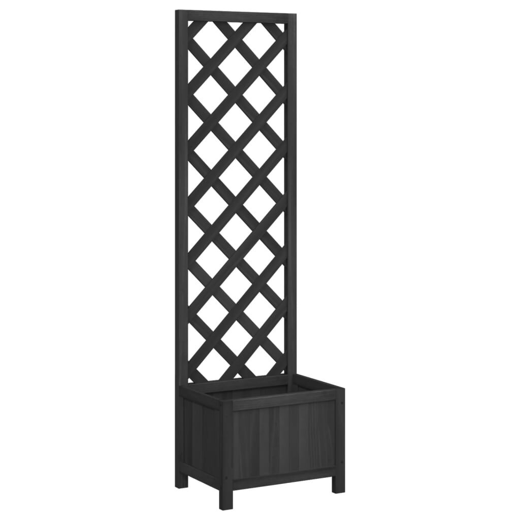 Planter with Trellis Black Solid Wood Fir Price