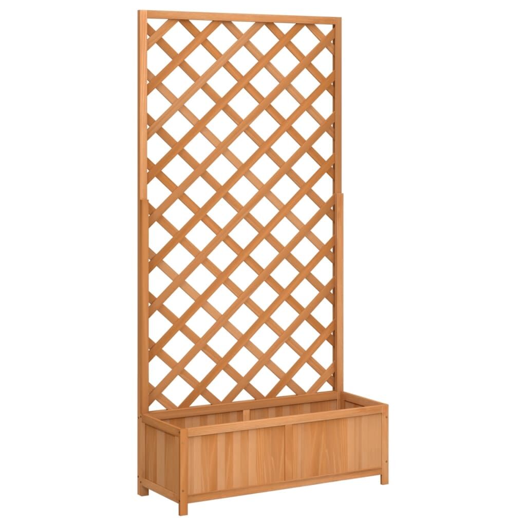 Planter with Trellis Brown Solid Wood Fir Price