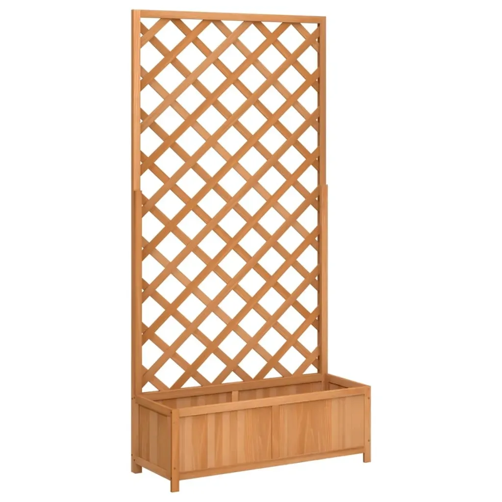 Planter with Trellis Brown Solid Wood Fir Price
