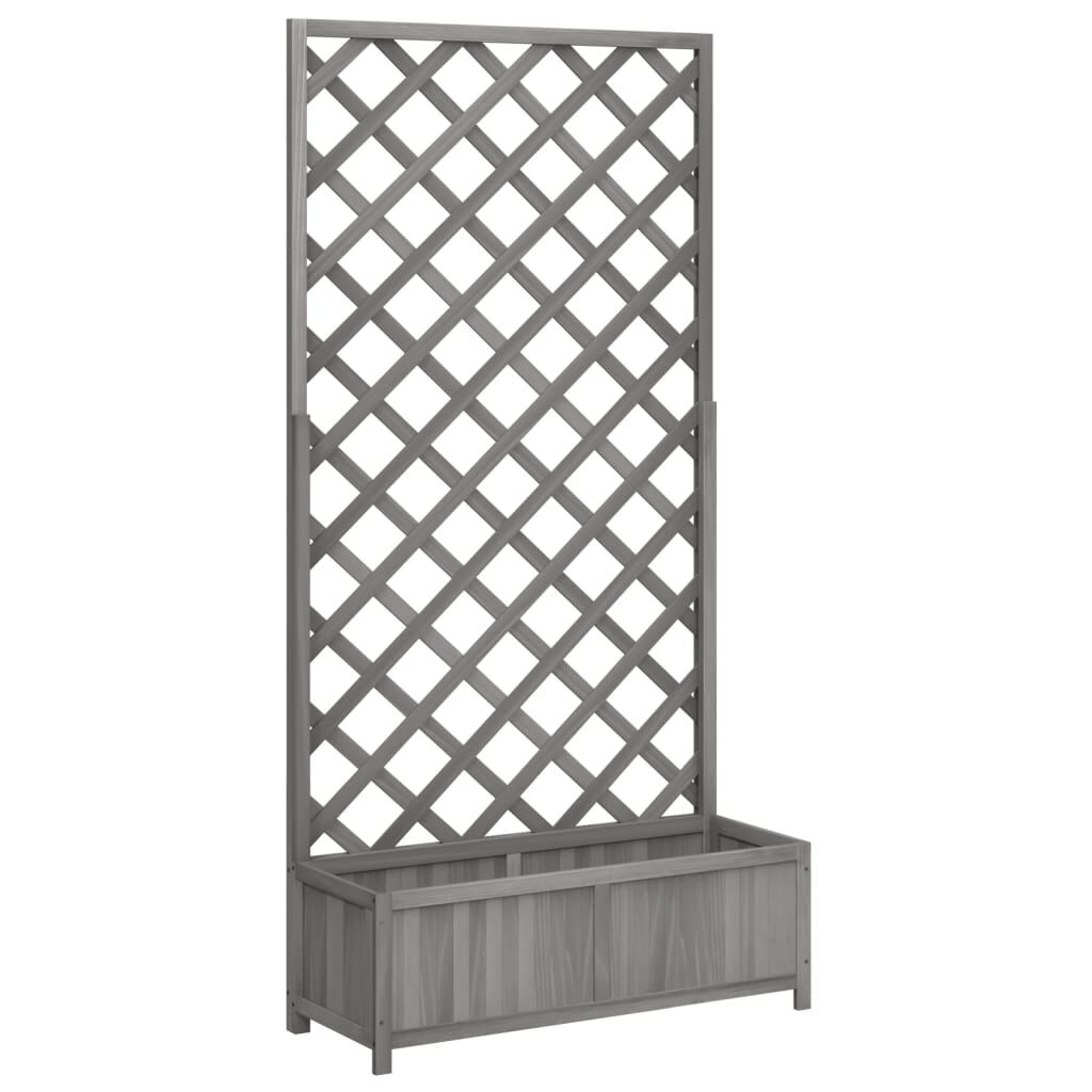 Planter with Trellis Grey Solid Wood Fir Price