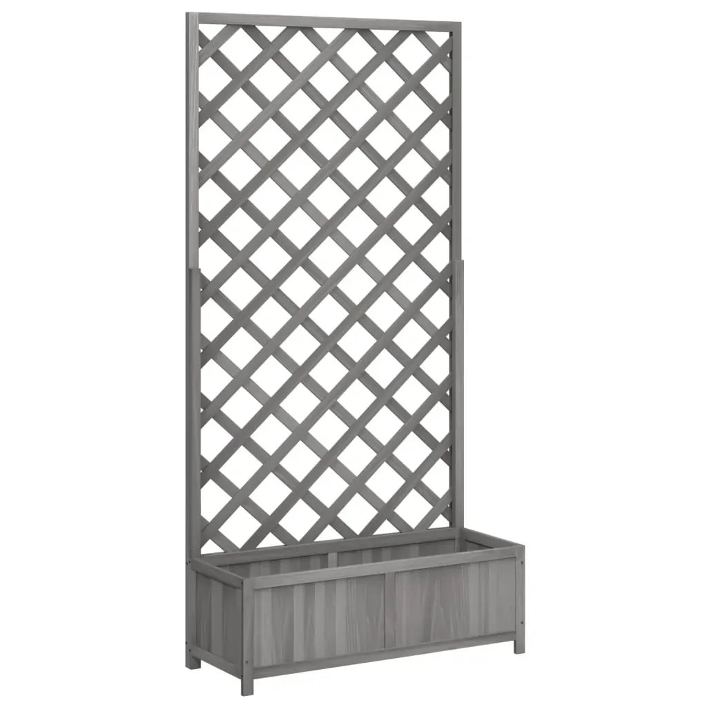 Planter with Trellis Grey Solid Wood Fir Price