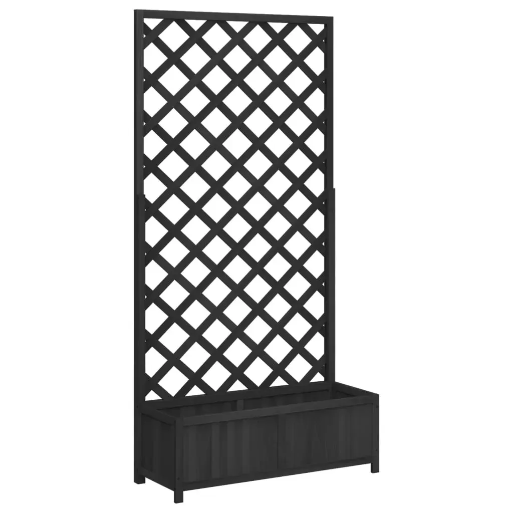 Planter with Trellis Black Solid Wood Fir Price