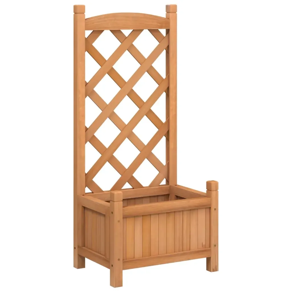 Planter with Trellis Brown Solid Wood Fir Price