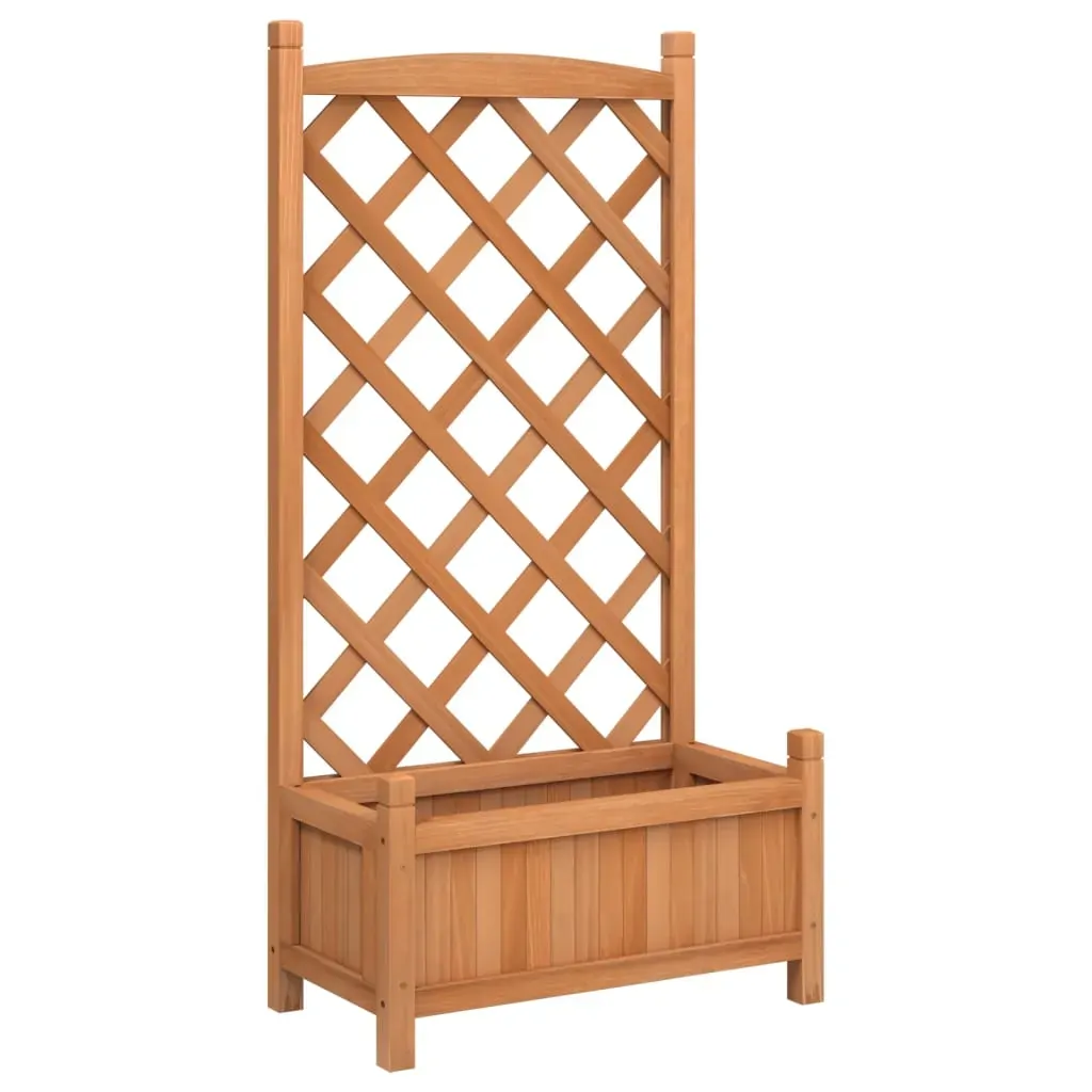 Planter with Trellis Brown Solid Wood Fir Price