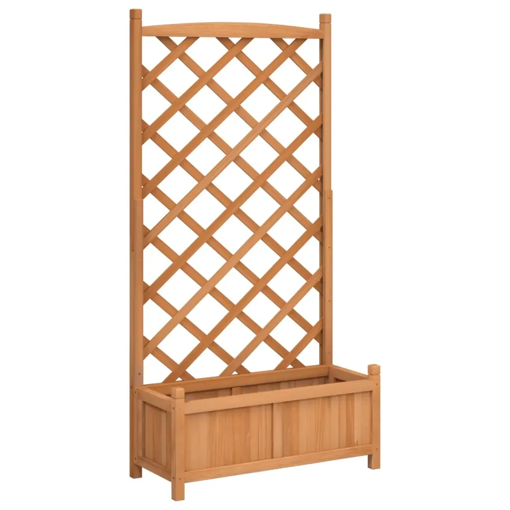 Planter with Trellis Brown Solid Wood Fir Price