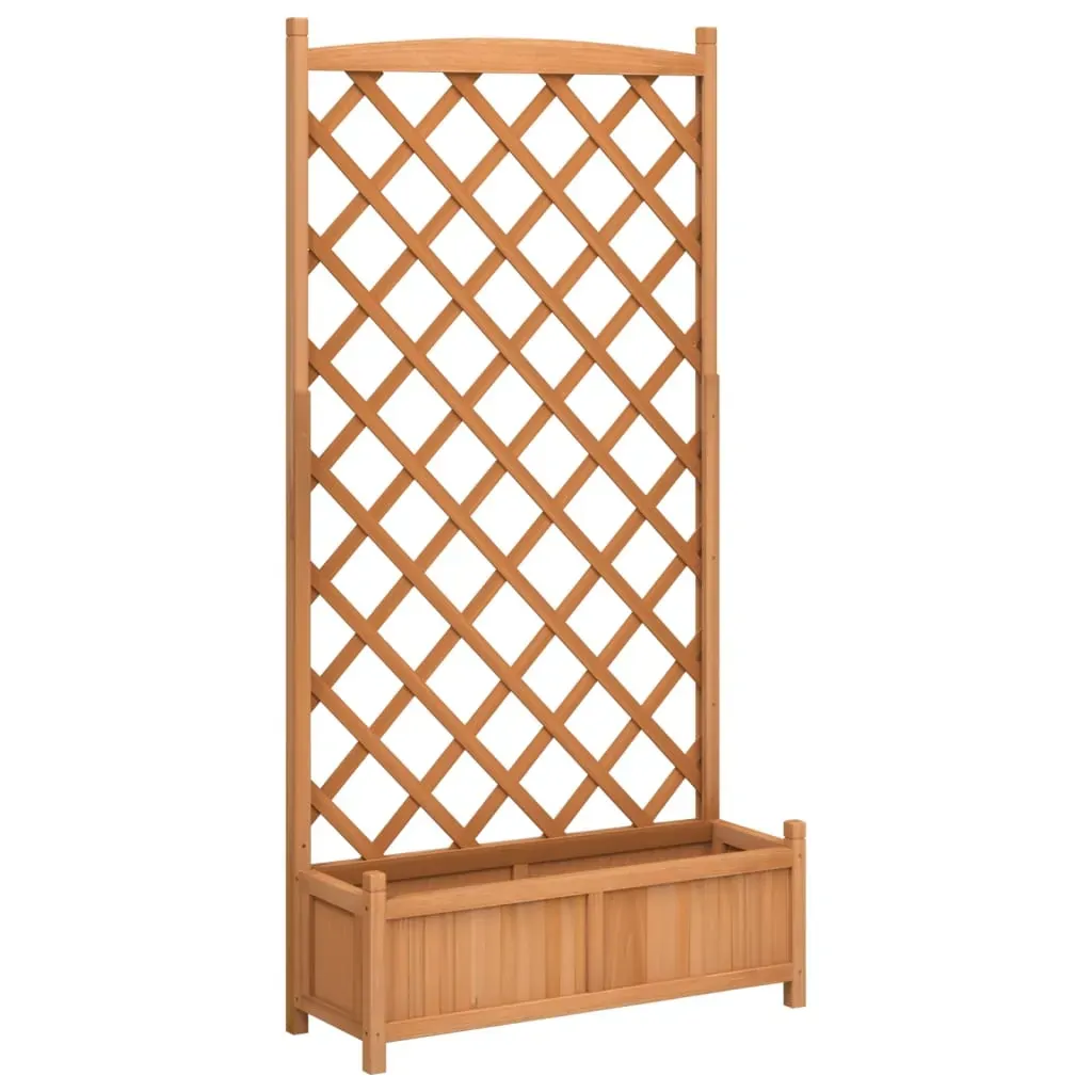 Planter with Trellis Brown Solid Wood Fir Price