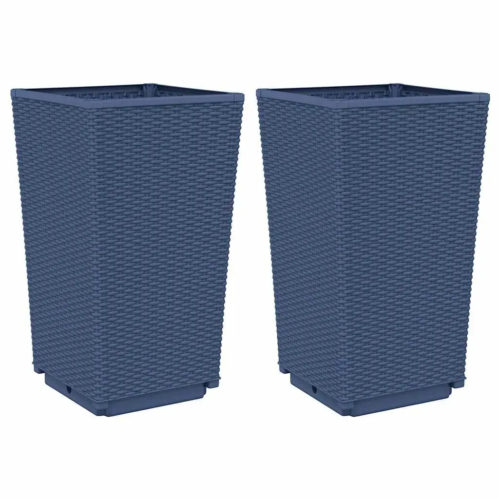 Garden Planters 2 pcs Blue Grey 32.5x32.5x57 cm PP Price