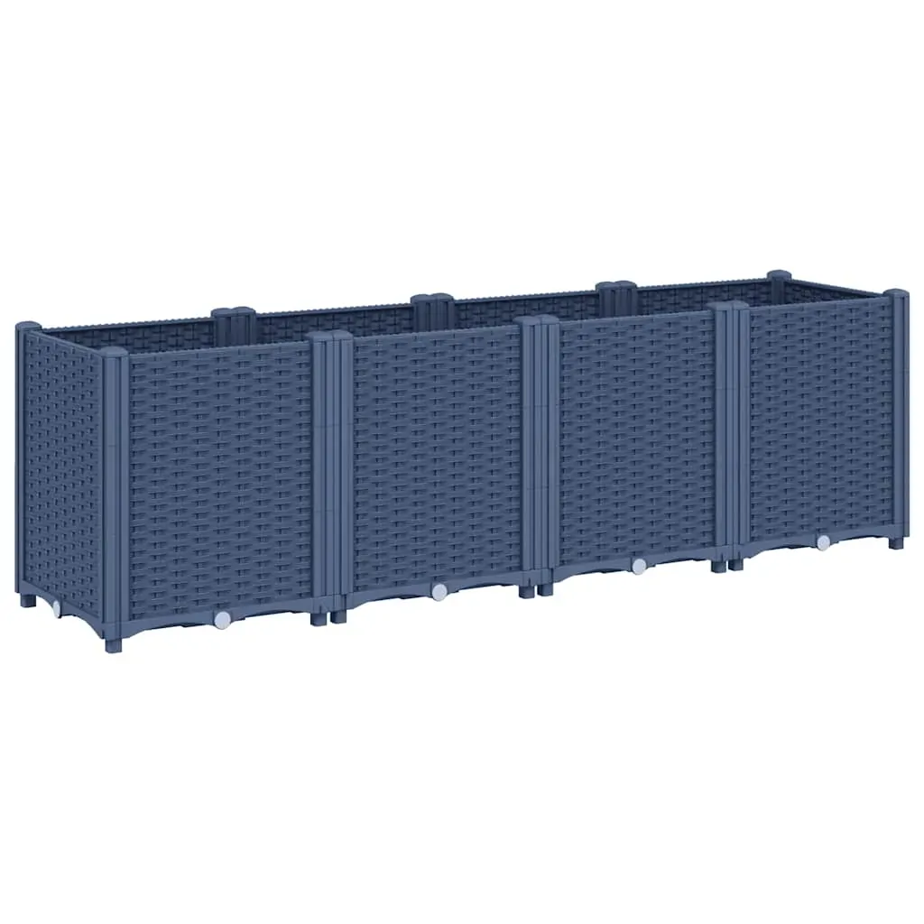 Garden Planter Blue Grey 160x40x53 cm PP Price