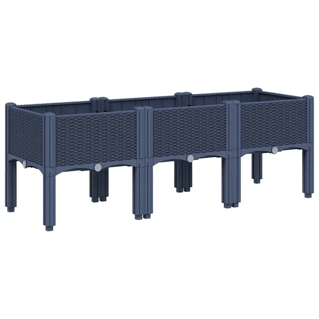 Garden Planter with Legs Blue Grey 120x40x42 cm PP Price