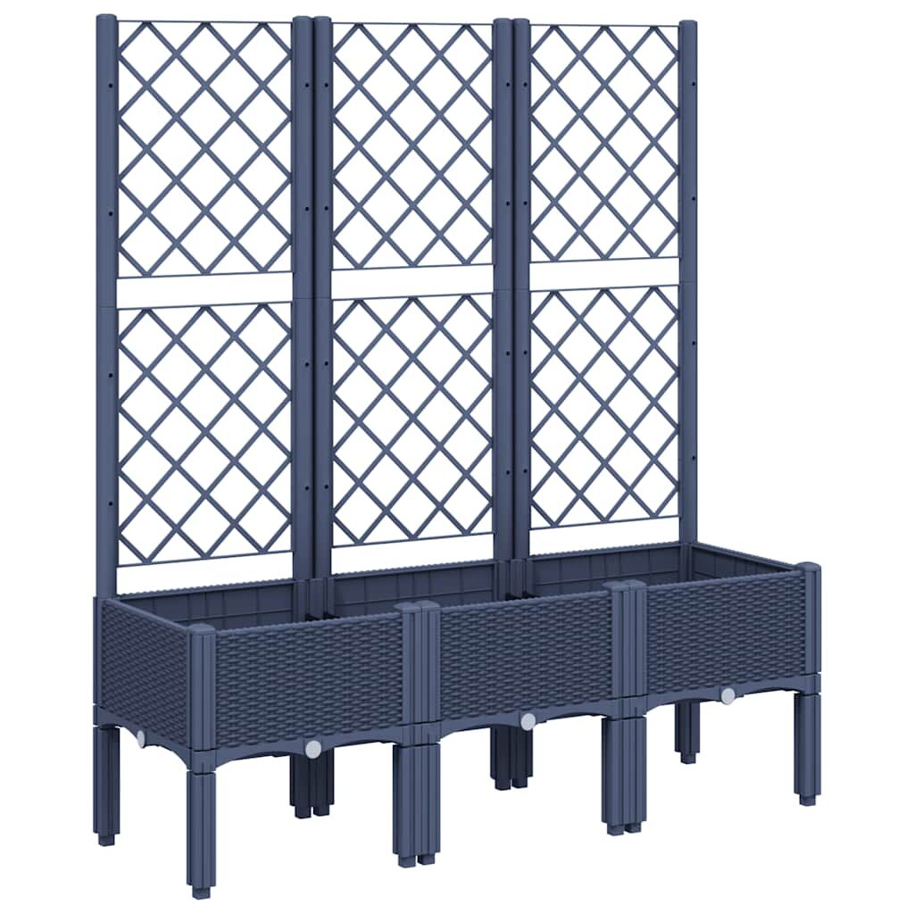Garden Planter with Trellis Blue Grey 120x40x142 cm PP Price