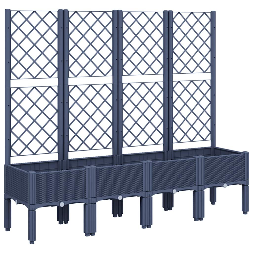 Garden Planter with Trellis Blue Grey 160x40x142 cm PP Price