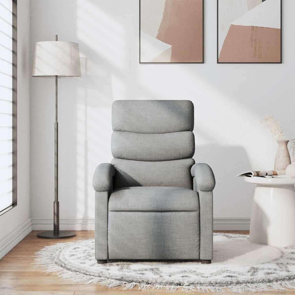 Massage Recliner Chair Light Grey Fabric Price