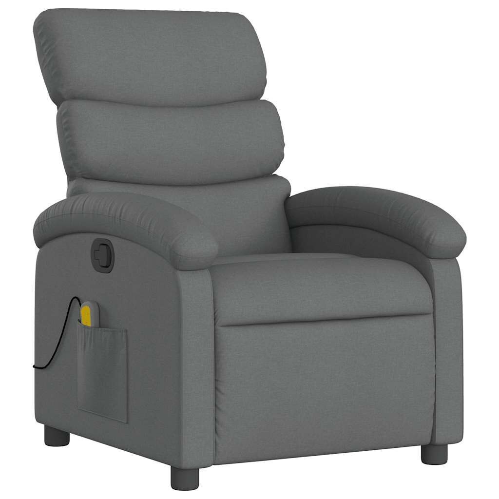 Massage Recliner Chair Dark Grey Fabric Price