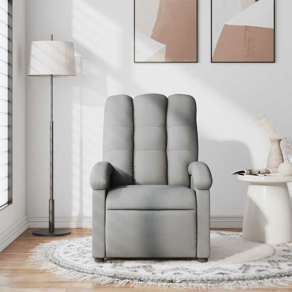 Massage Recliner Chair Light Grey Fabric Price