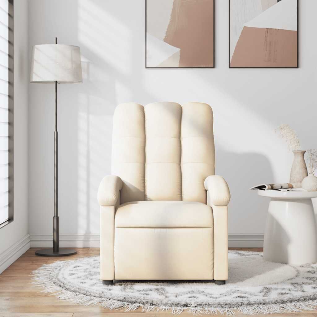 Massage Recliner Chair Cream Fabric Price