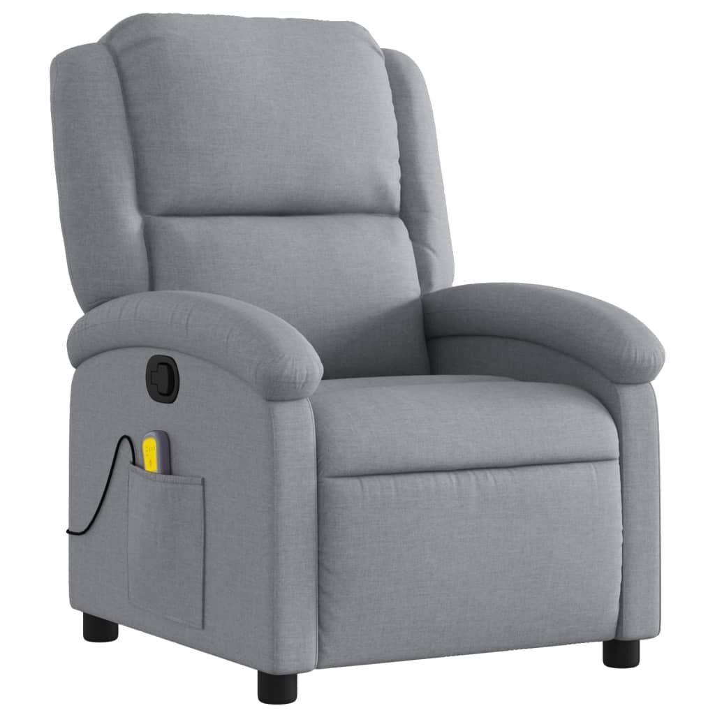 Massage Recliner Chair Light Grey Fabric Price