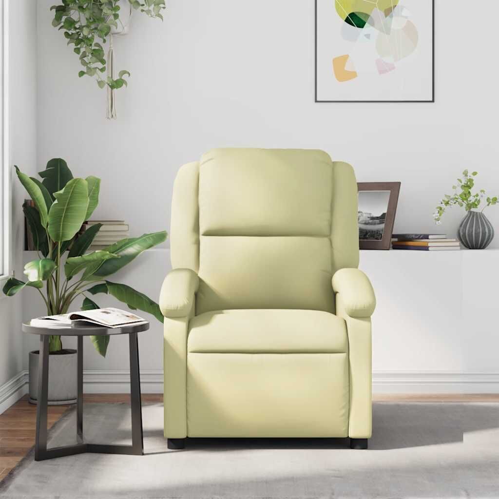 Massage Recliner Chair Cream Real Leather Price