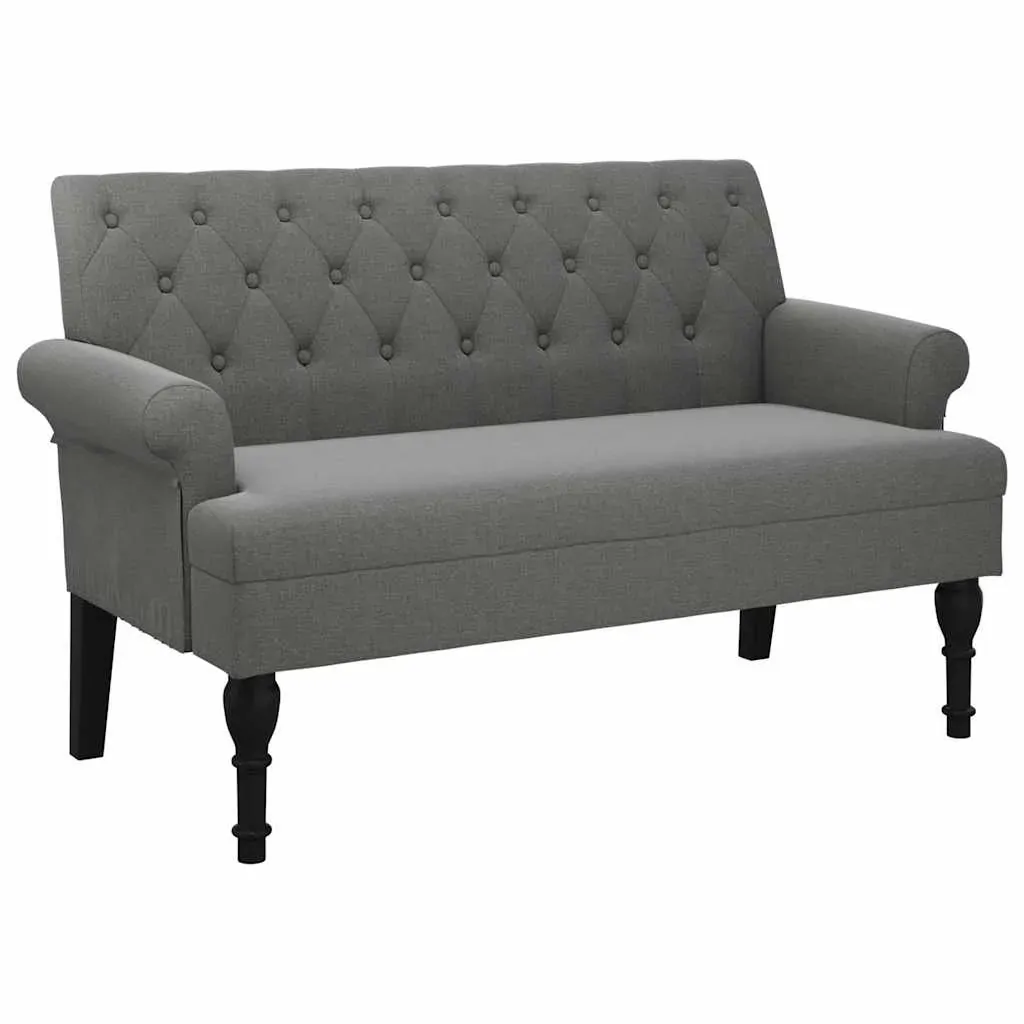 Bench with Backrest Dark Grey 120x62x75.5 cm Fabric Price