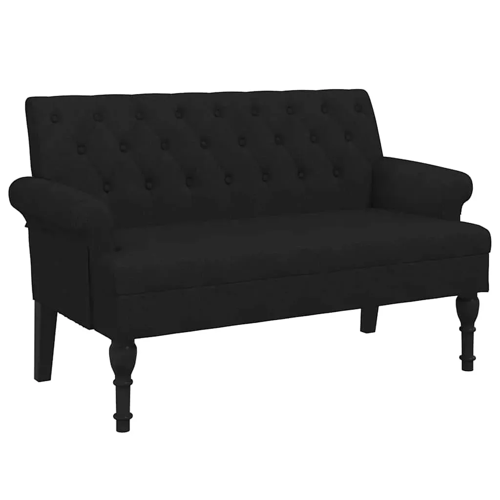 Bench with Backrest Black 120x62x75.5 cm Fabric Price