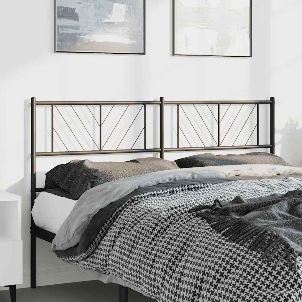 Metal Headboard Black 137 cm Double Price