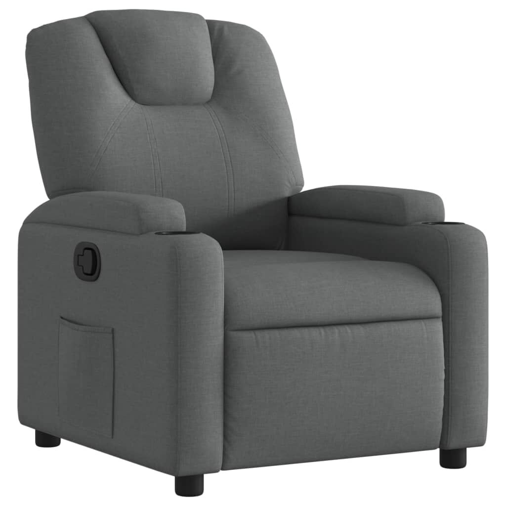 Recliner Chair Dark Grey Fabric Price