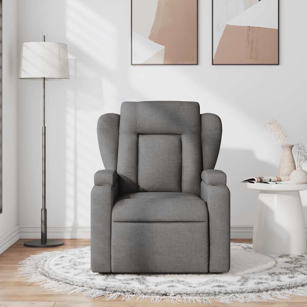 Massage Recliner Chair Dark Grey Fabric Price
