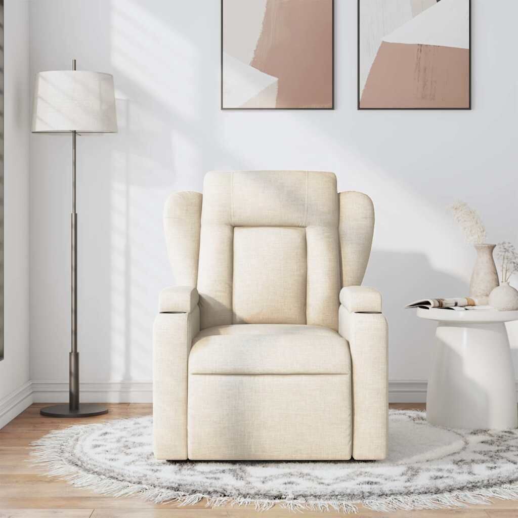 Massage Recliner Chair Cream Fabric Price
