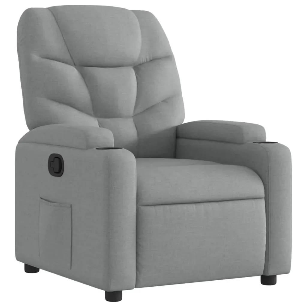 Recliner Chair Light Grey Fabric Price
