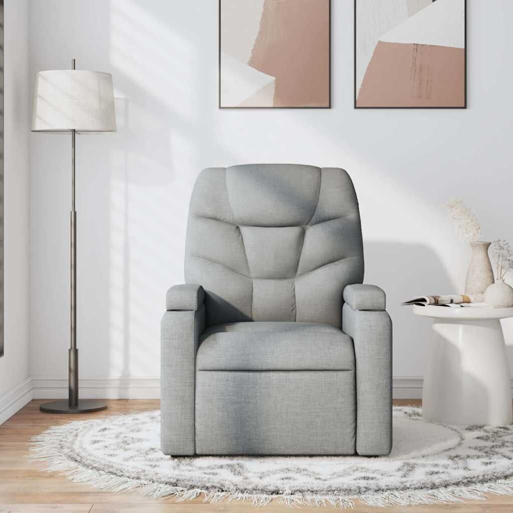 Massage Recliner Chair Light Grey Fabric Price