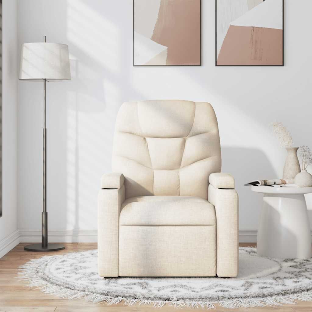 Massage Recliner Chair Cream Fabric Price
