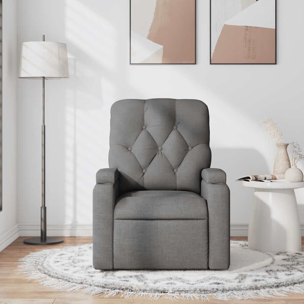 Massage Recliner Chair Dark Grey Fabric Price