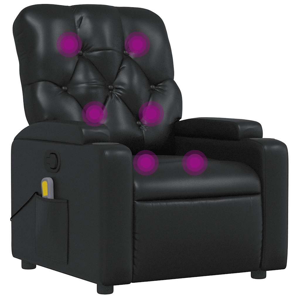 Massage Recliner Chair Black Faux Leather Price