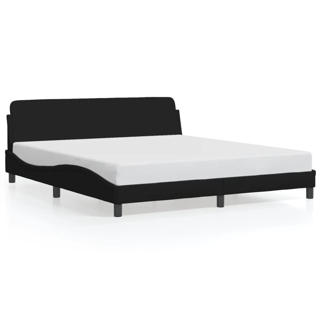 Bed Frame without Mattress Black 183x203 cm King Fabric Price
