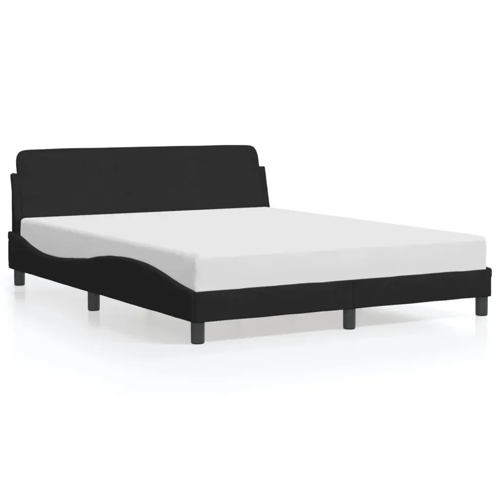 Bed Frame "Dover" Black 152x203 cm Queen Velvet Price